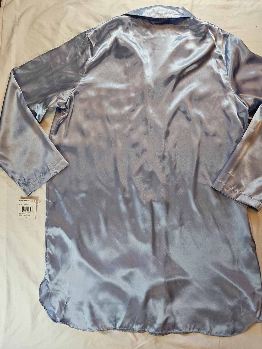 NWT Intimate Essentials Womens Blue Button Up Long Sleeve Sleepshirt Size L - Picture 11 of 13